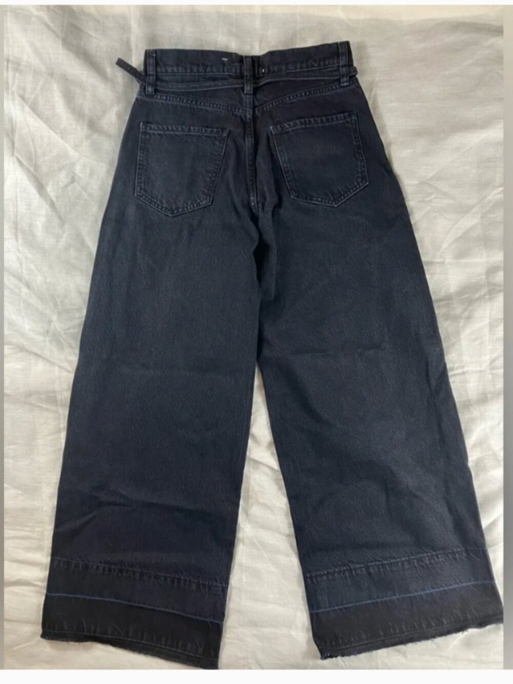 Frame Black Le Pixie High Rise Baggy Raw Released Hem Jeans 24  x 28 inseam - Picture 4 of 11